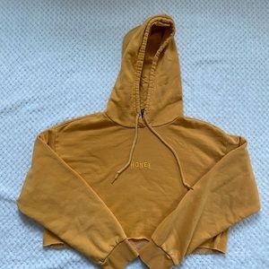 Forever 21 Cropped Mustard Yellow Hoodie